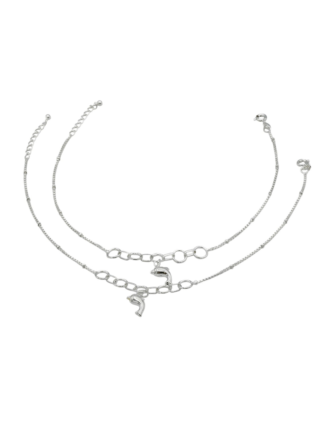 Sterling Silver Ladies 2PC Anklets - Roop Darshan