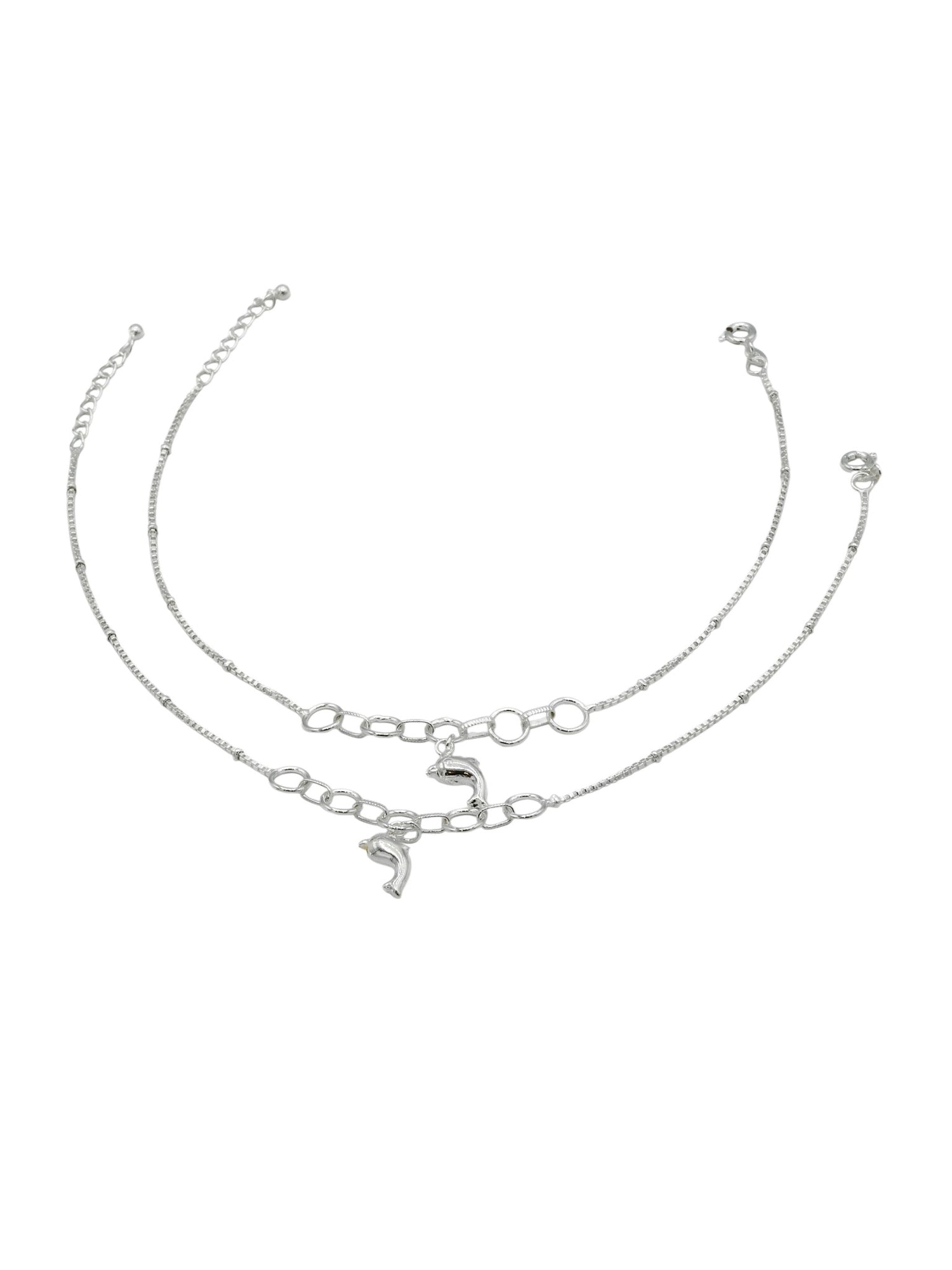 Sterling Silver Ladies 2PC Anklets - Roop Darshan