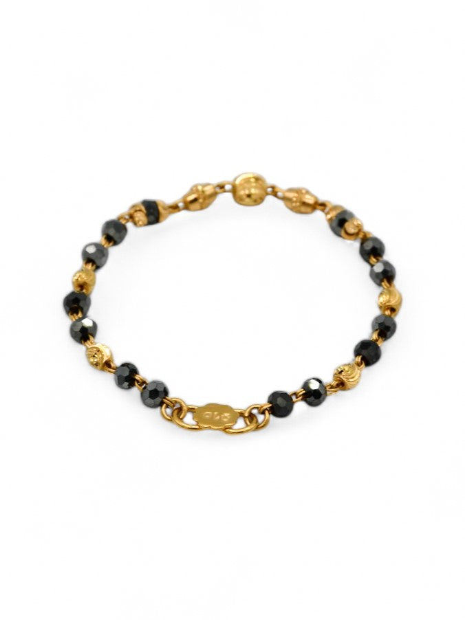 22ct Gold Ball Crystal Pair Baby Bracelet - Roop Darshan