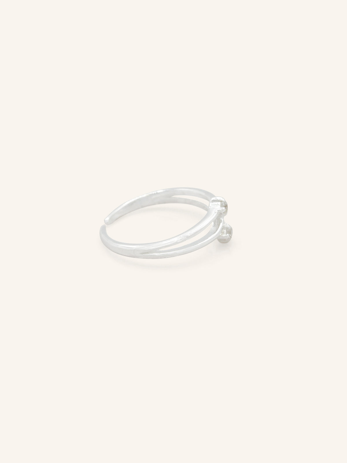 Double CZ Sterling Silver Toe Ring