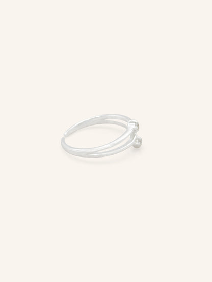Double CZ Sterling Silver Toe Ring