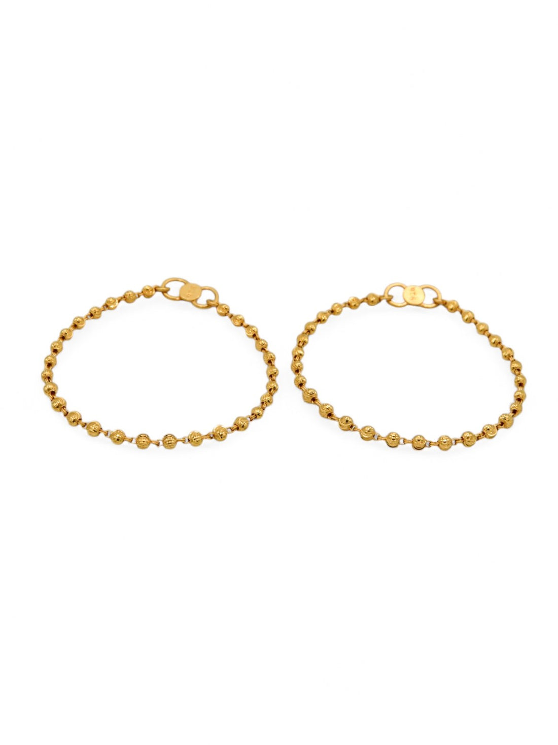 22ct Gold Ball Pair Baby Bracelet - Roop Darshan