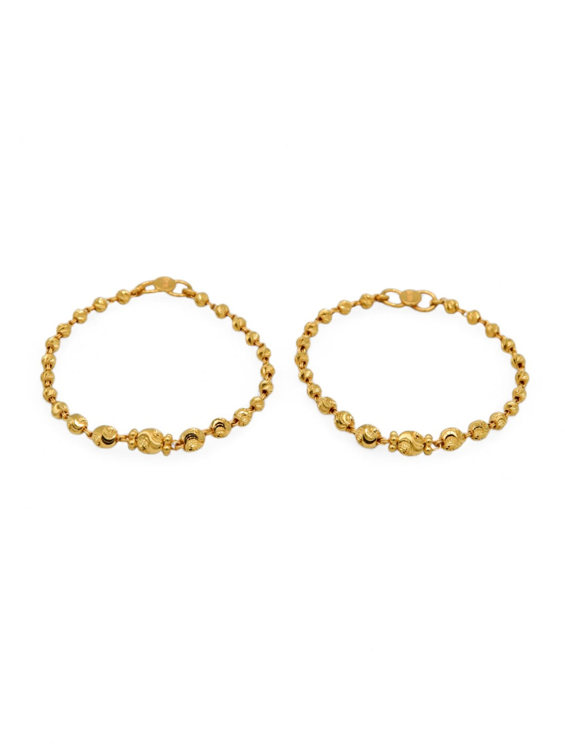 22ct Gold Ball Pair Baby Bracelet - Roop Darshan