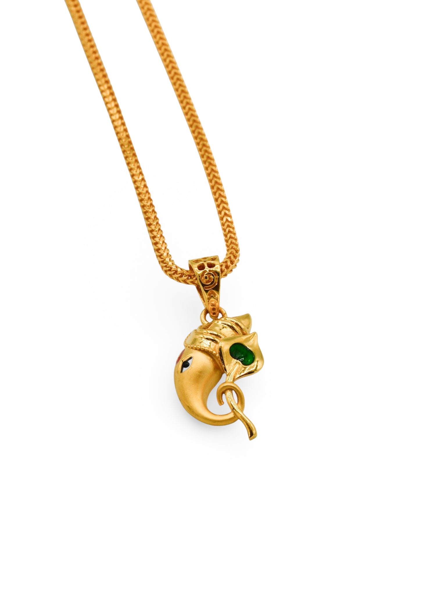 22Ct Gold Mina Ganeshji Pendant - Roop Darshan