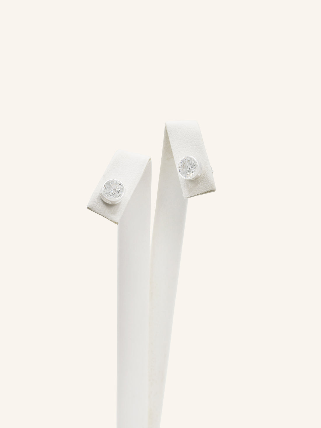 CZ Sterling Silver Bezel Studs