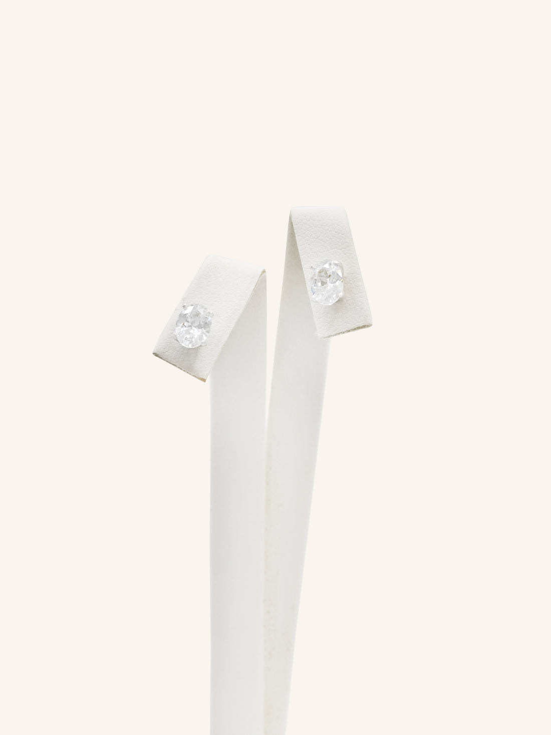 Oval CZ Sterling Silver Studs
