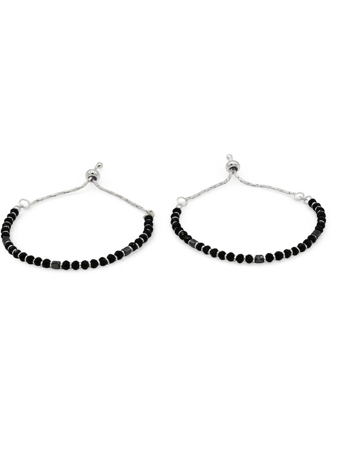 Sterling Silver Black Beads Pair Baby Bracelet - Roop Darshan