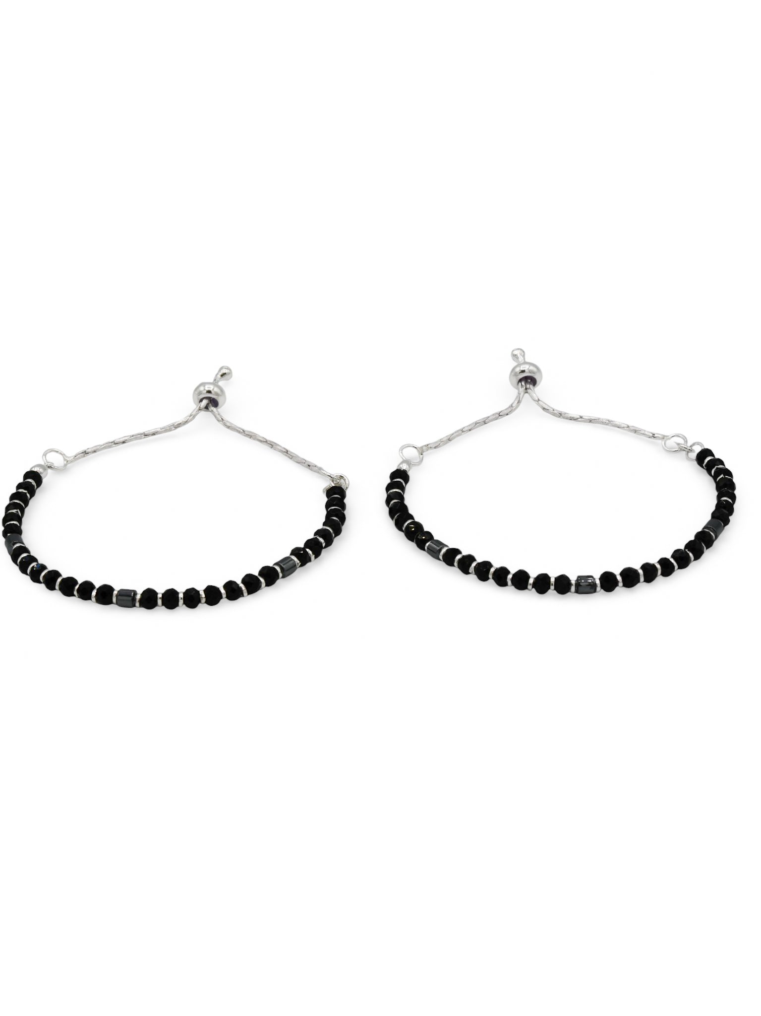 Sterling Silver Black Beads Pair Baby Bracelet - Roop Darshan