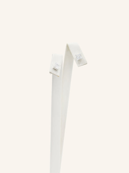 Square Sterling Silver CZ Studs