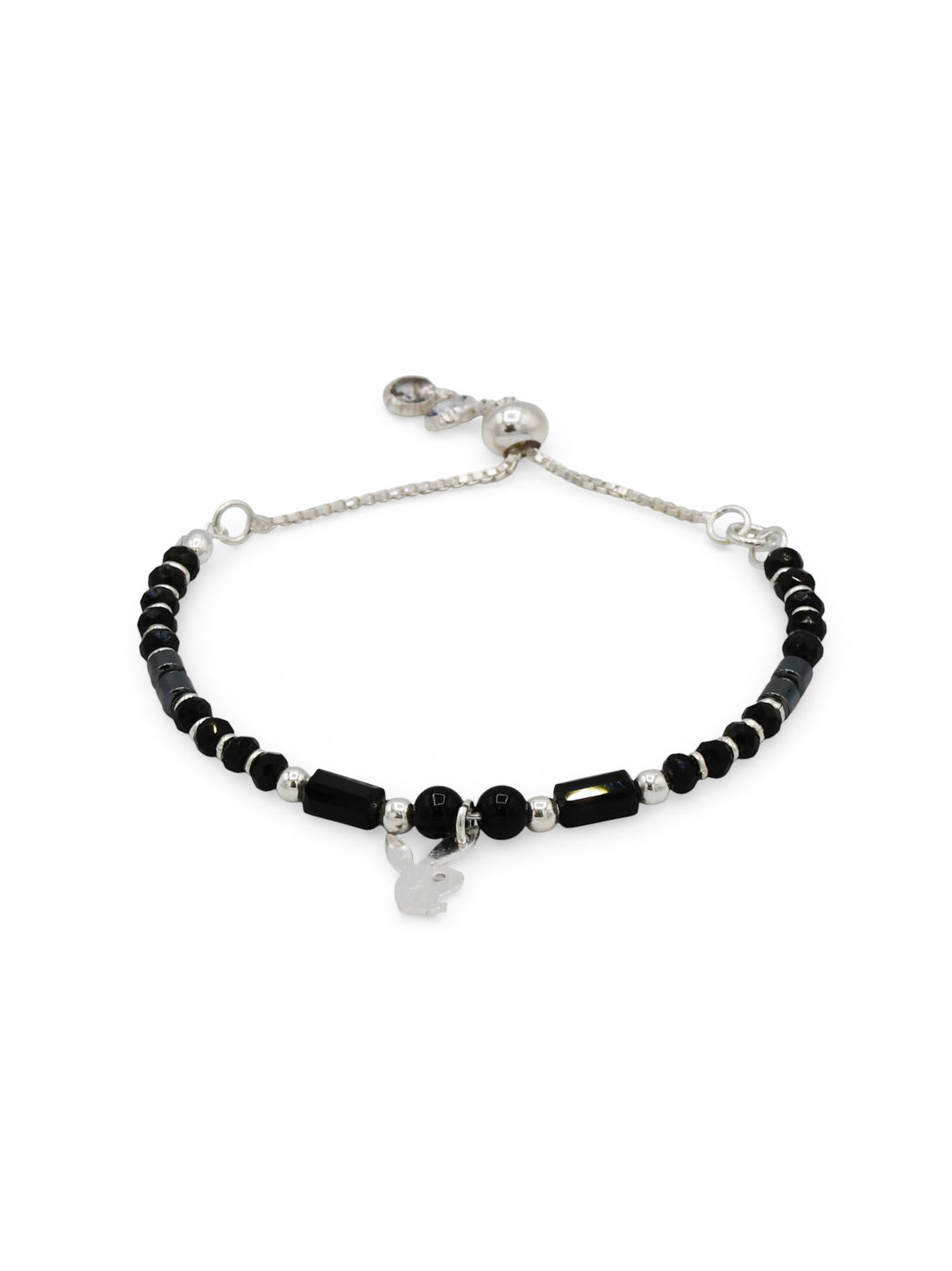 Sterling Silver Black Beads adjustable Baby Bracelet - Roop Darshan