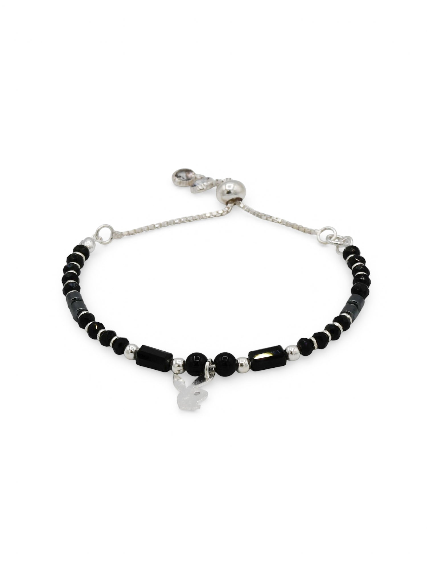 Sterling Silver Black Beads adjustable Baby Bracelet - Roop Darshan