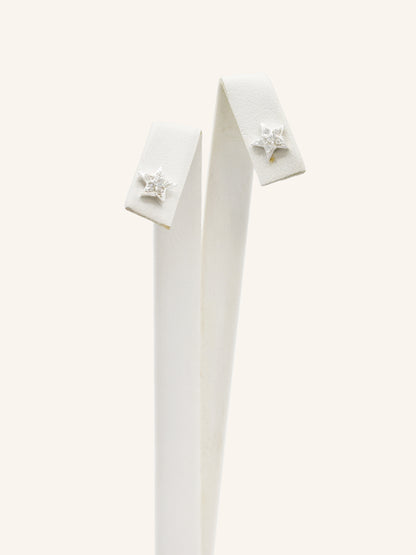 Star Sterling Silver CZ Studs