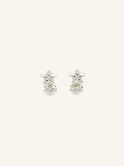 Star Sterling Silver CZ Studs