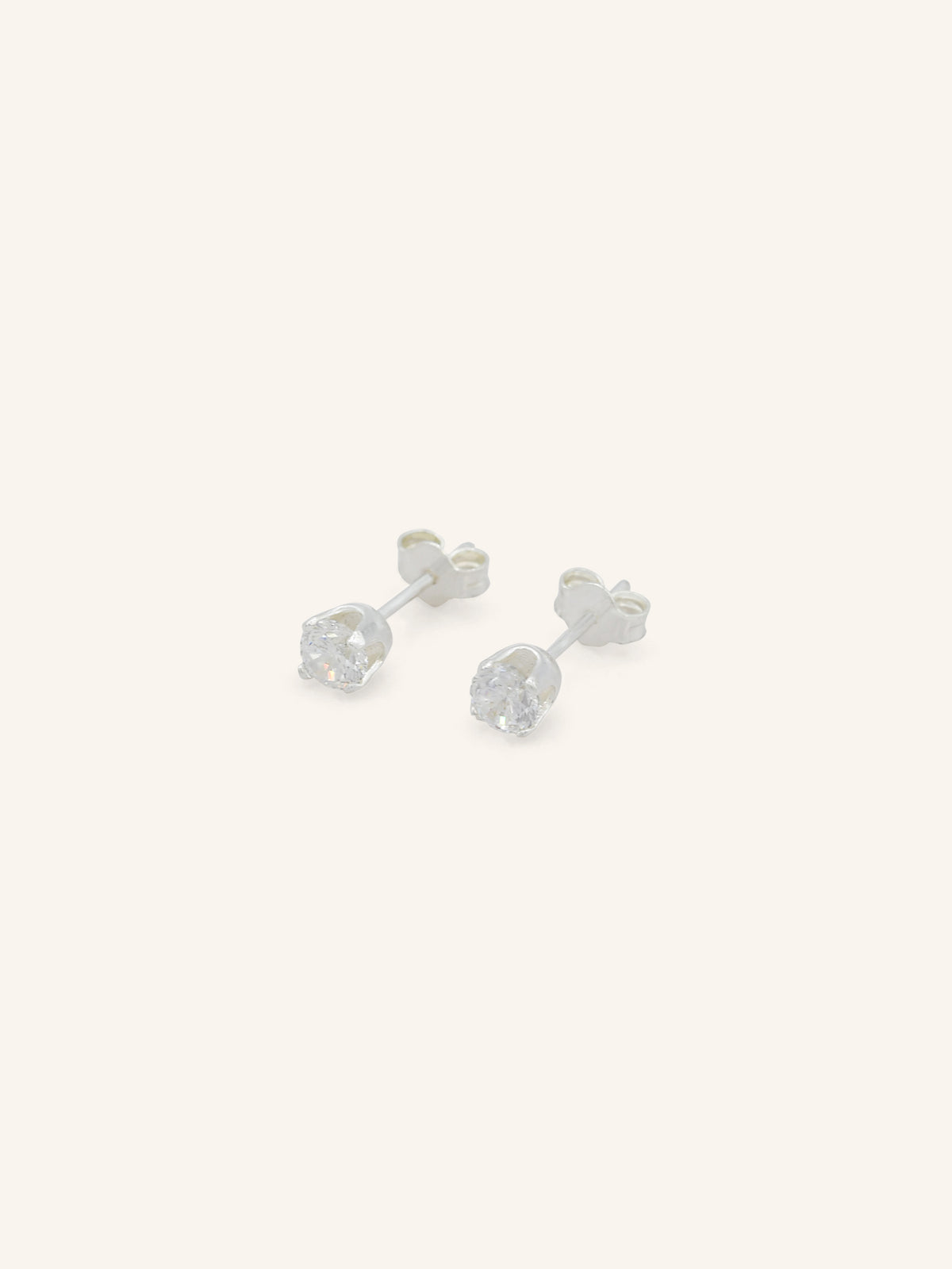 Sterling Silver Silver CZ Studs