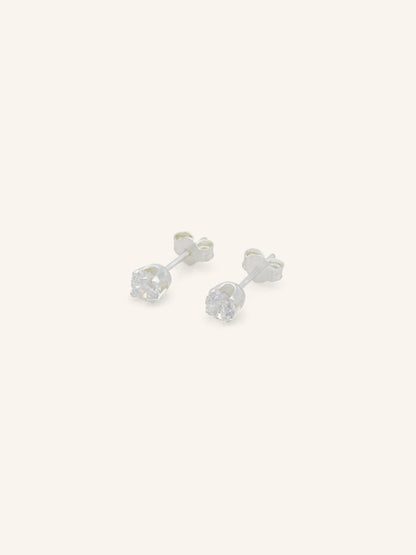 Sterling Silver Silver CZ Studs
