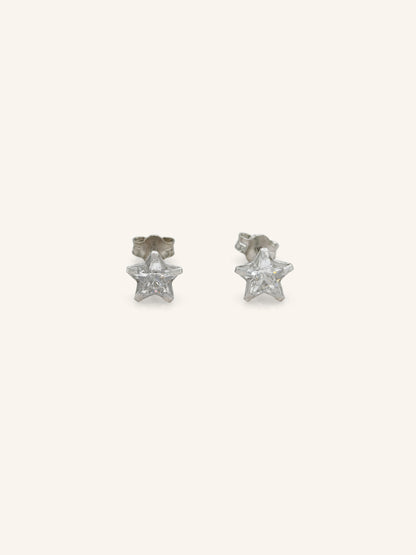 CZ Star Sterling Silver Studs