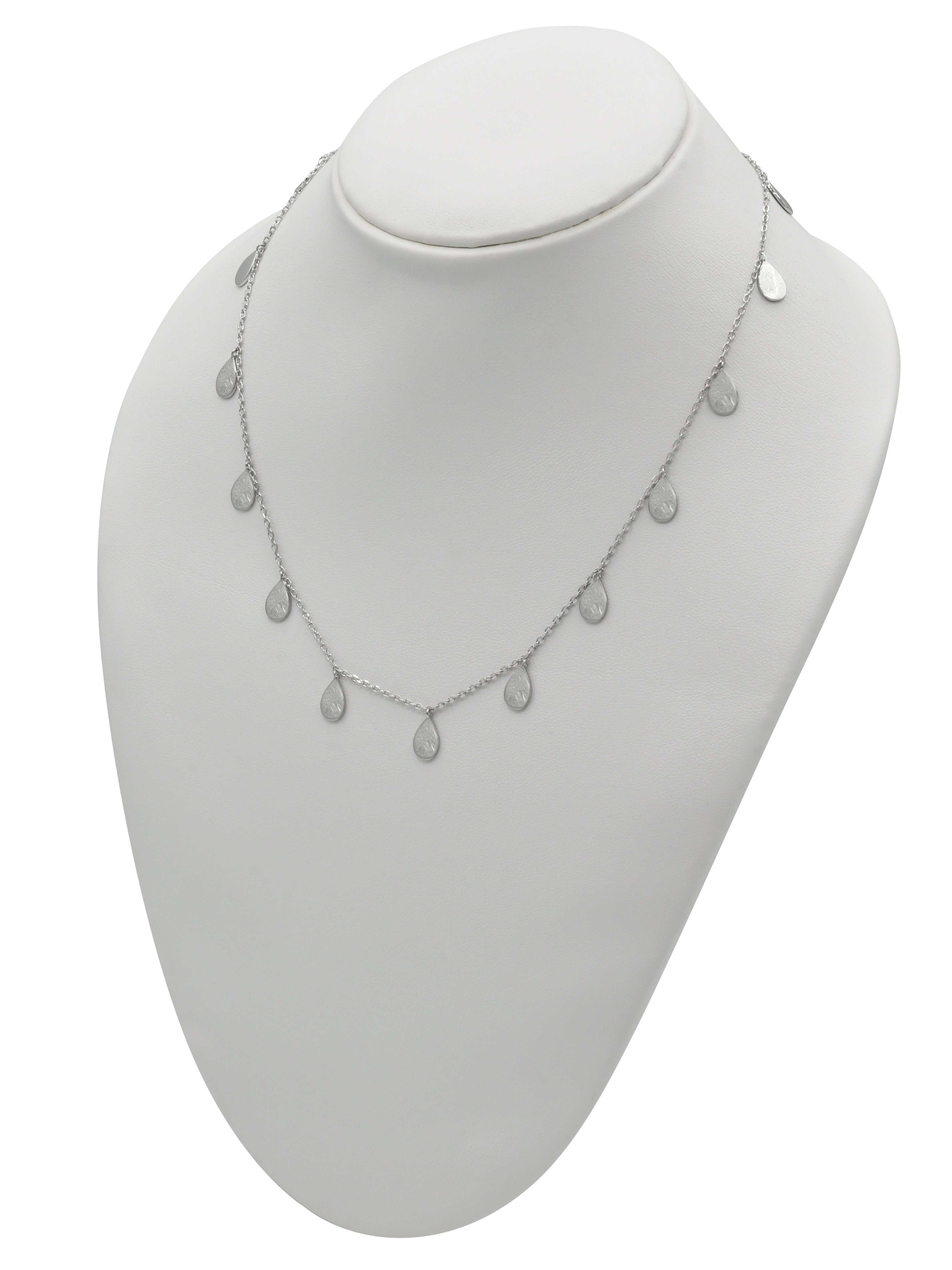 Sterling Silver Teardrop Necklace - Roop Darshan