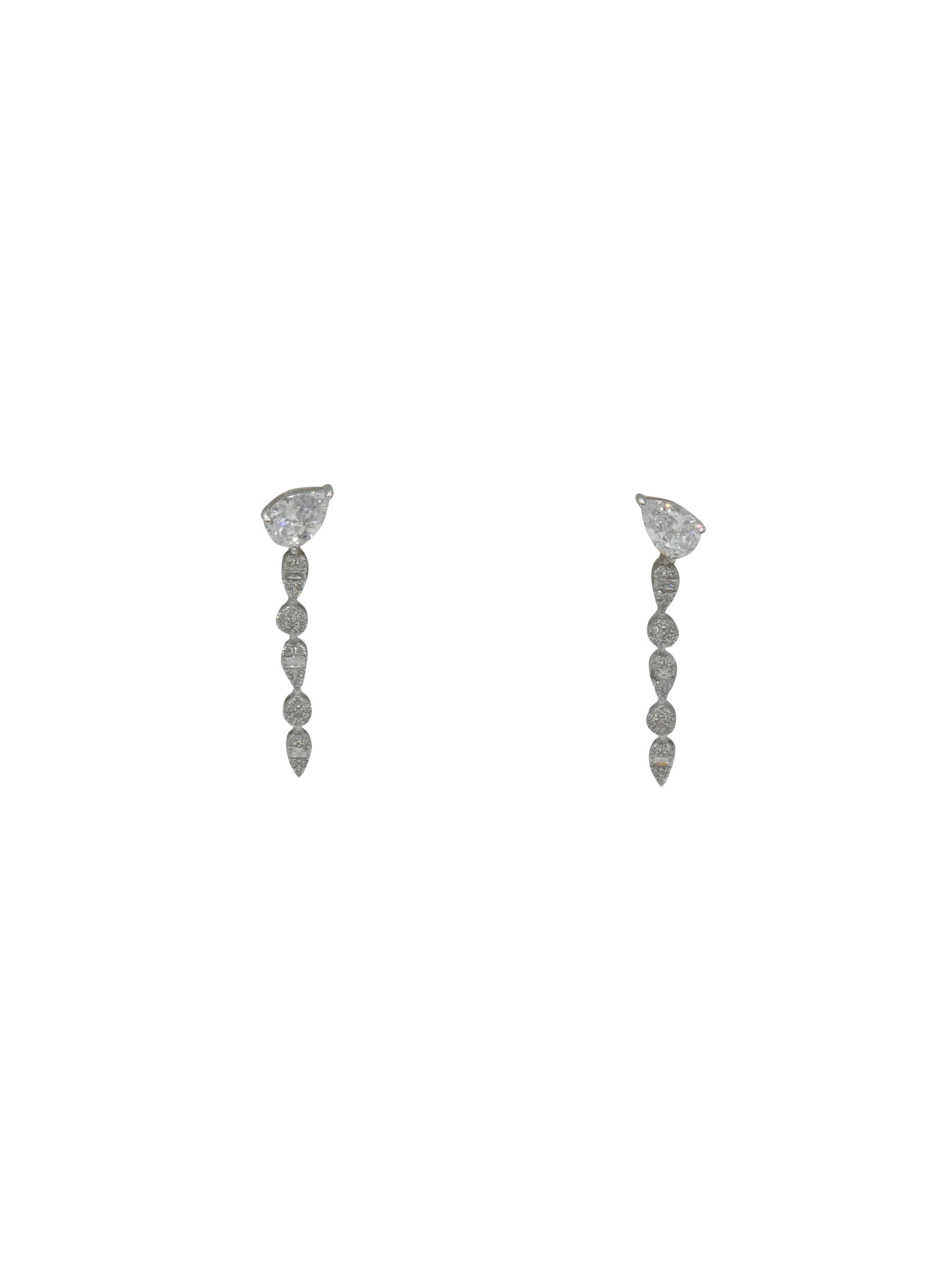 Sterling Silver CZ Necklace Set - Roop Darshan