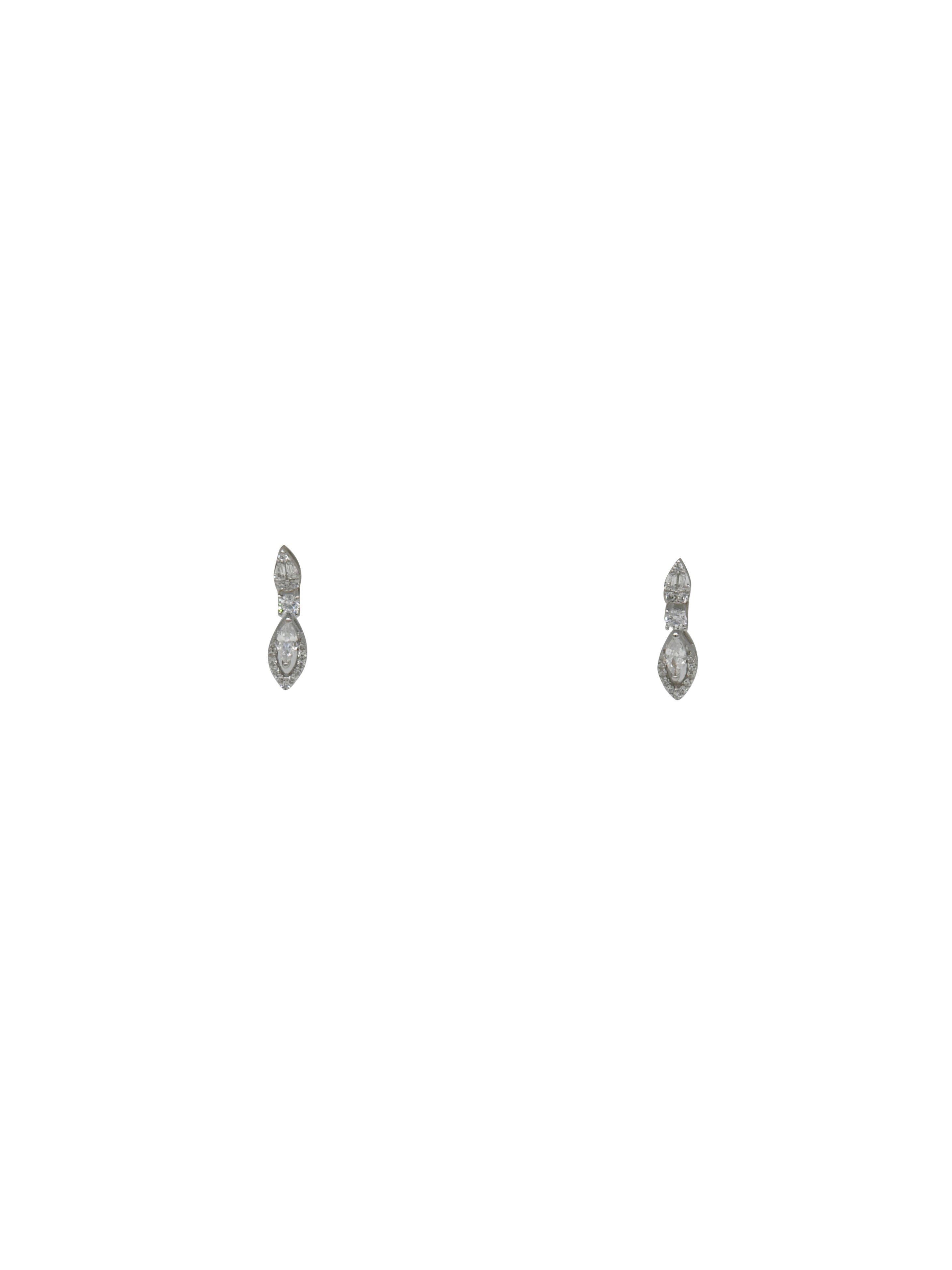 Sterling Silver CZ Necklace Set - Roop Darshan