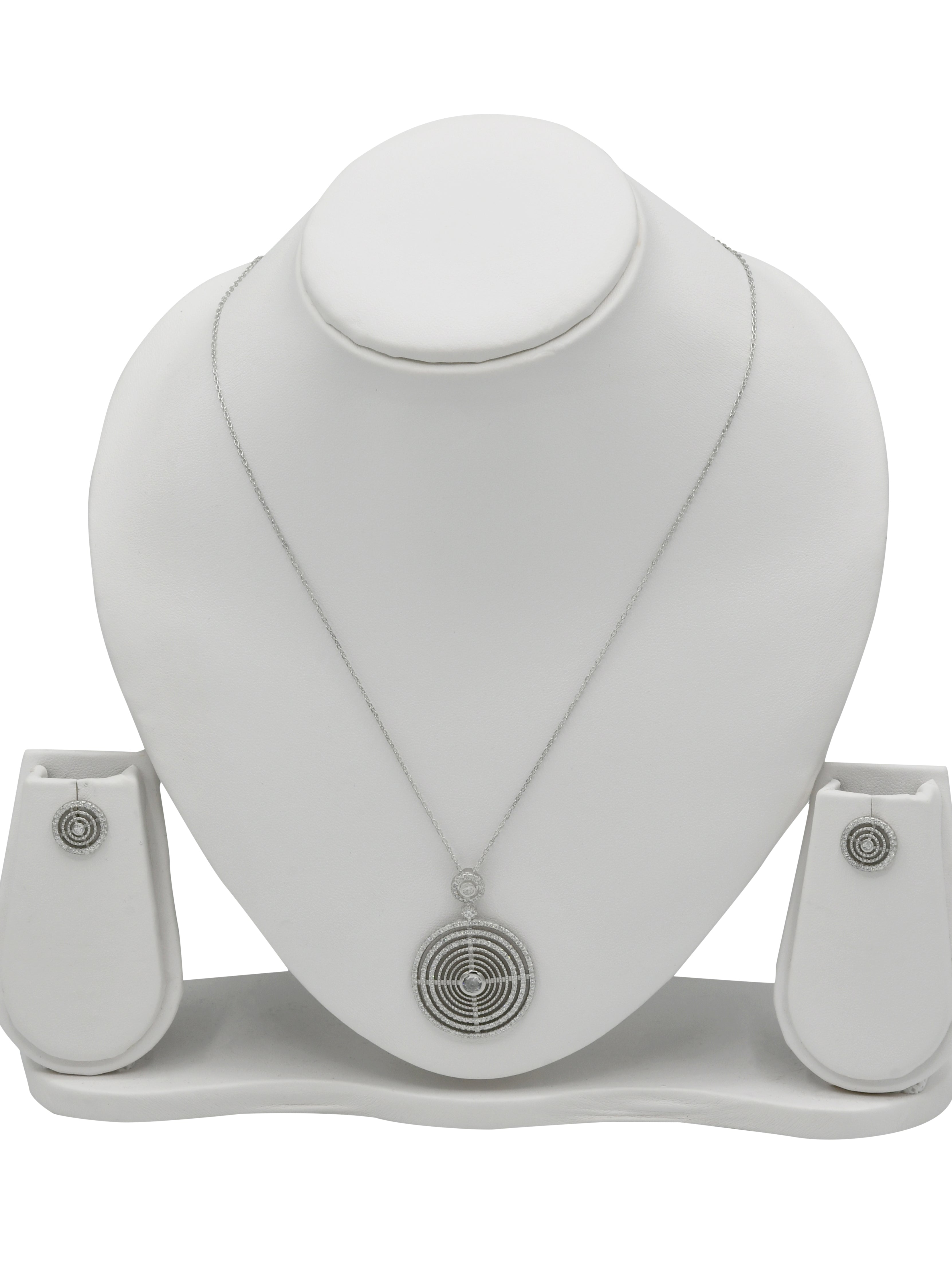 Sterling Silver CZ Necklace - Roop Darshan