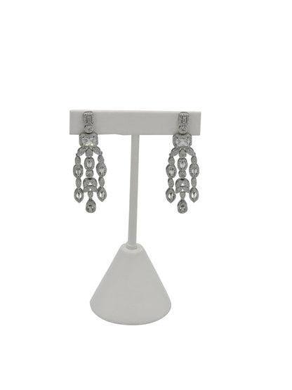 Sterling Silver CZ Necklace Set - Roop Darshan