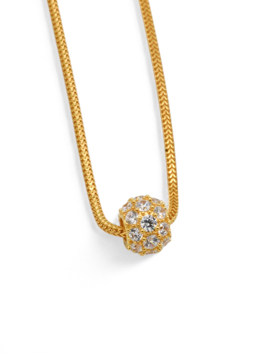 22ct Gold CZ Ball Pendant - Roop Darshan