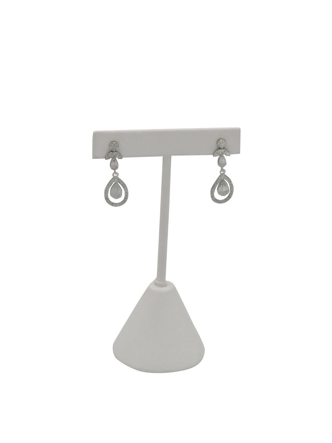 Sterling Silver CZ Necklace Set - Roop Darshan