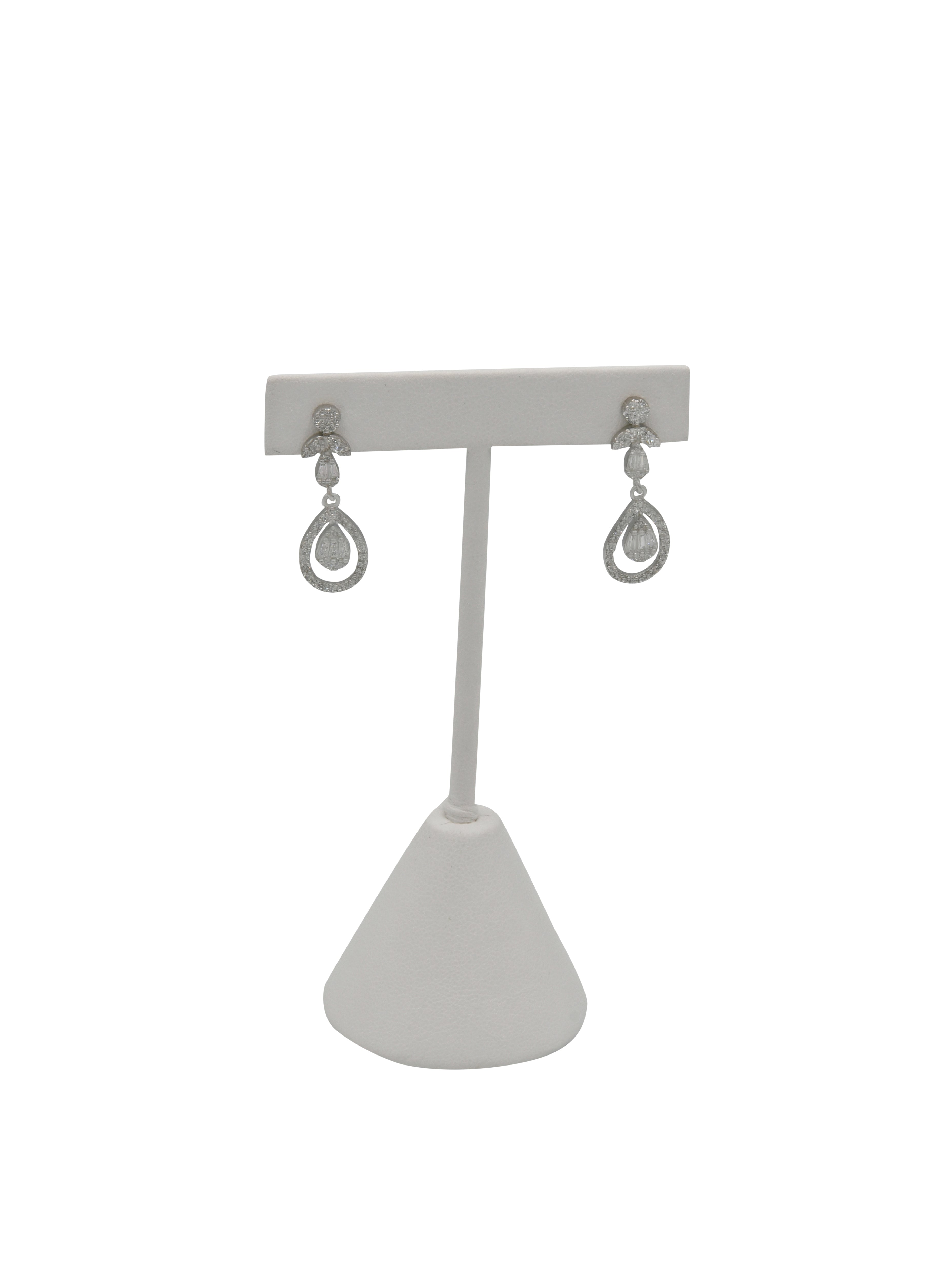 Sterling Silver CZ Necklace Set - Roop Darshan