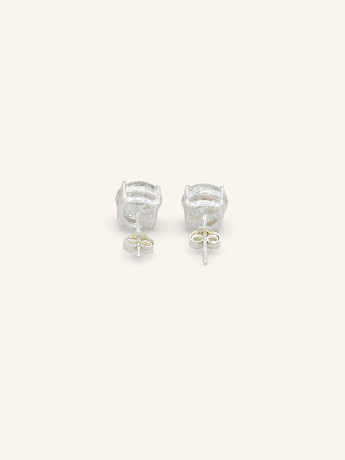 Round CZ Sterling Silver Studs