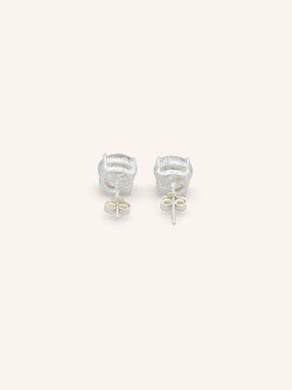 Round CZ Sterling Silver Studs