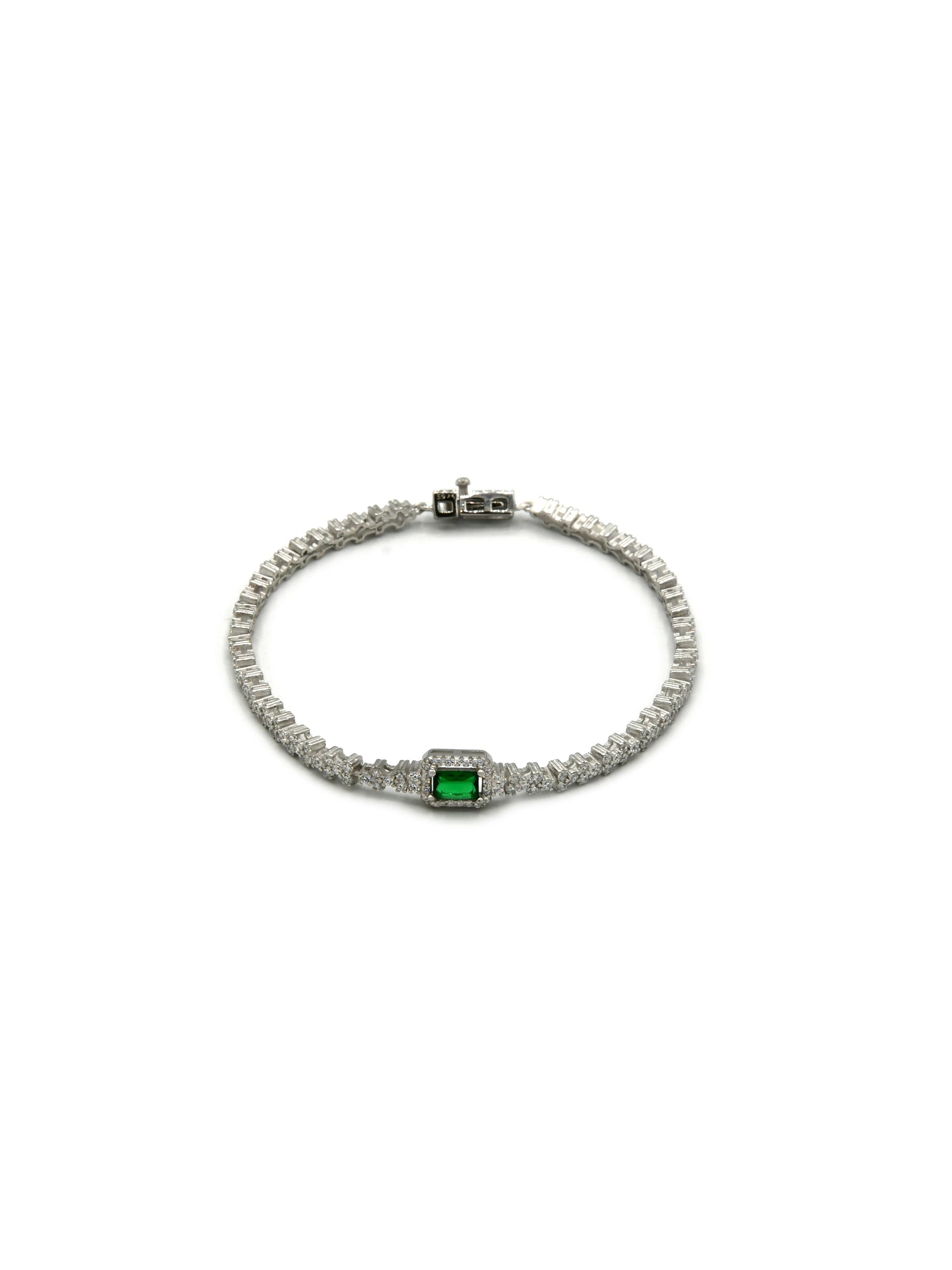 Sterling Silver CZ Necklace Set - Roop Darshan