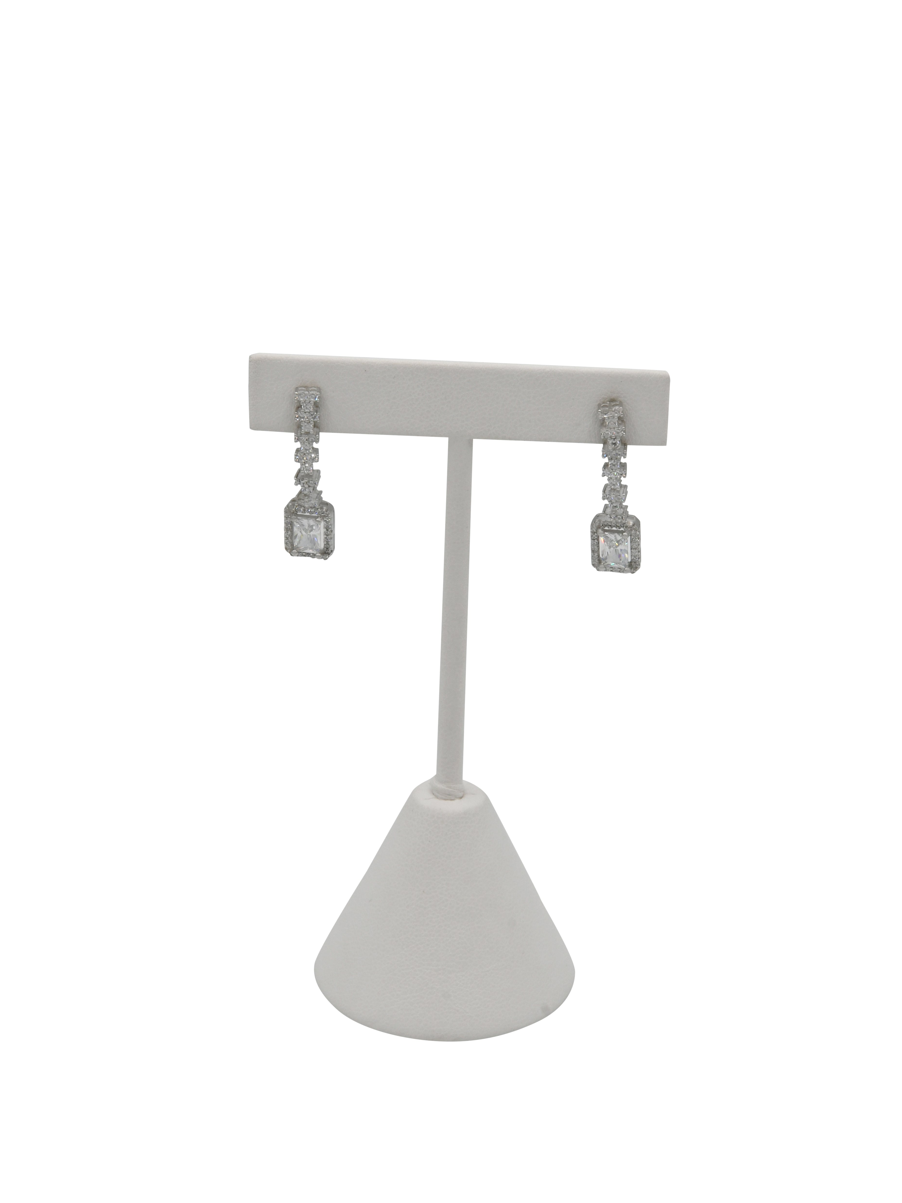 Sterling Silver CZ Necklace Set - Roop Darshan