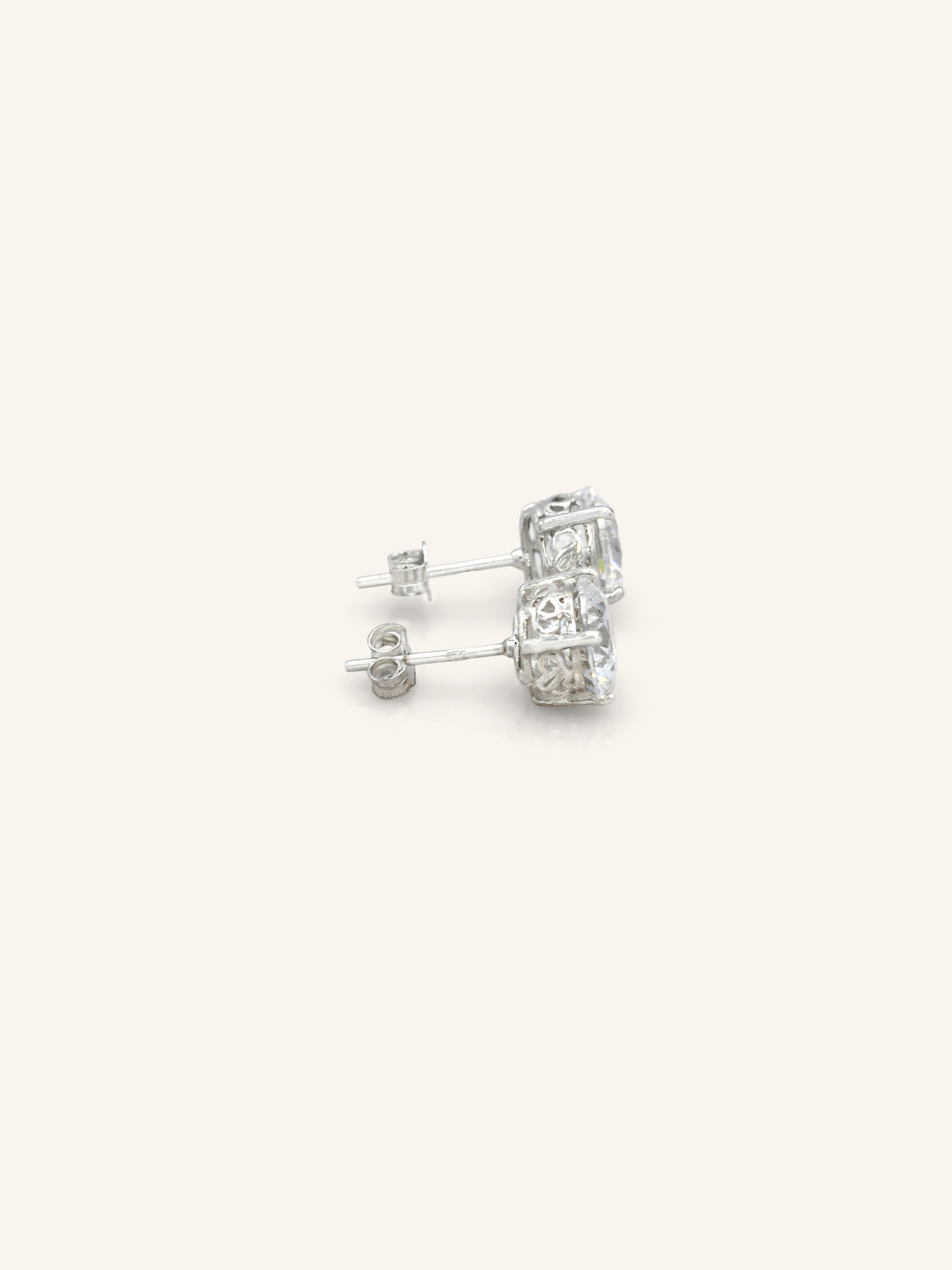 Sterling Silver Filigree CZ Stud Earring
