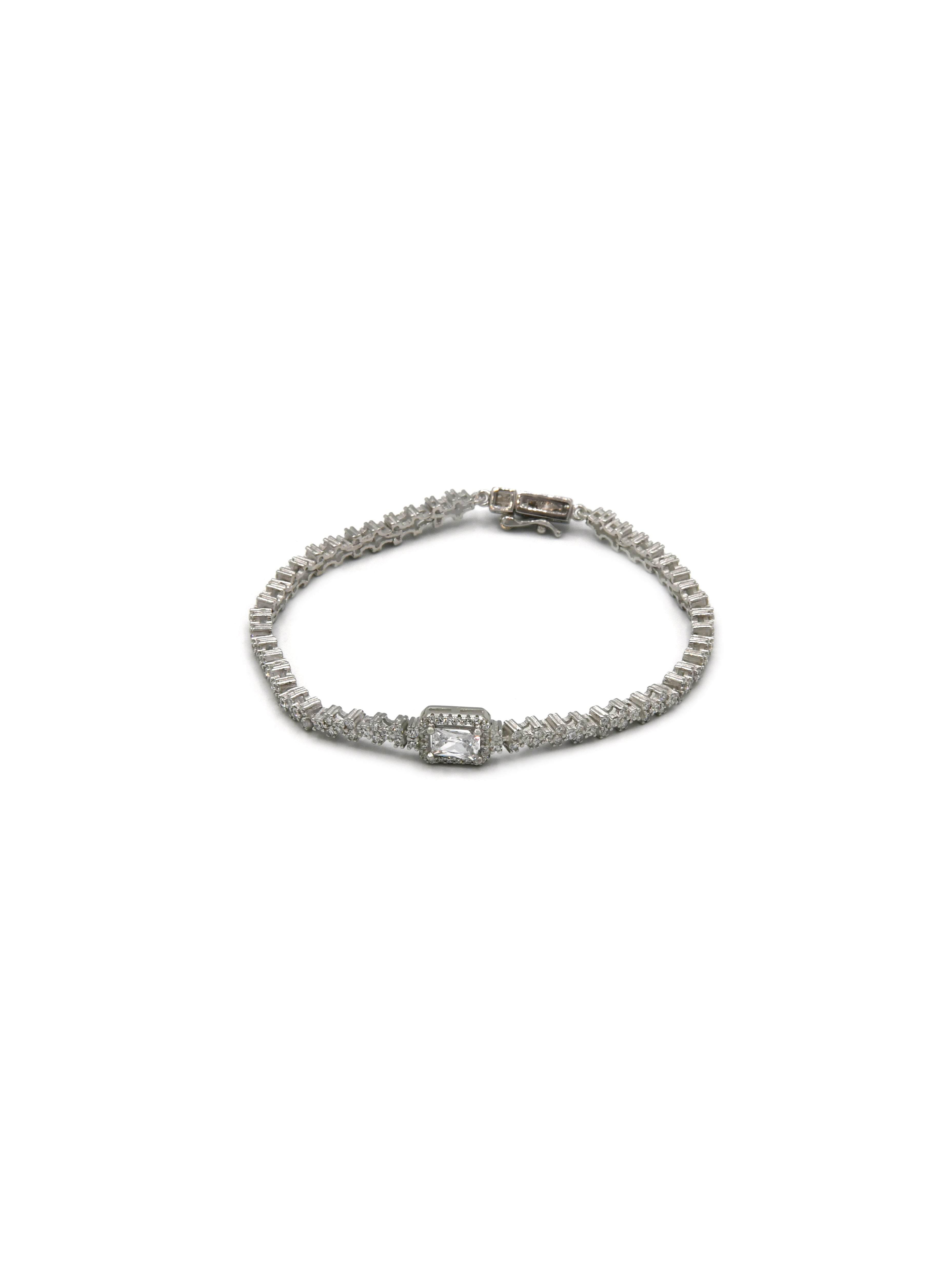 Sterling Silver CZ Necklace Set - Roop Darshan