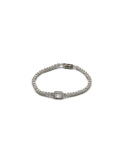 Sterling Silver CZ Necklace Set - Roop Darshan