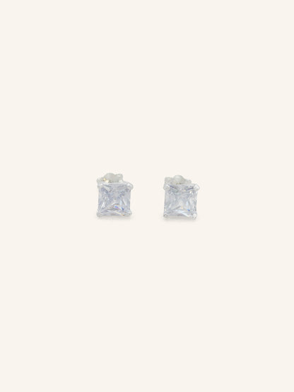 Square CZ Sterling Silver Studs