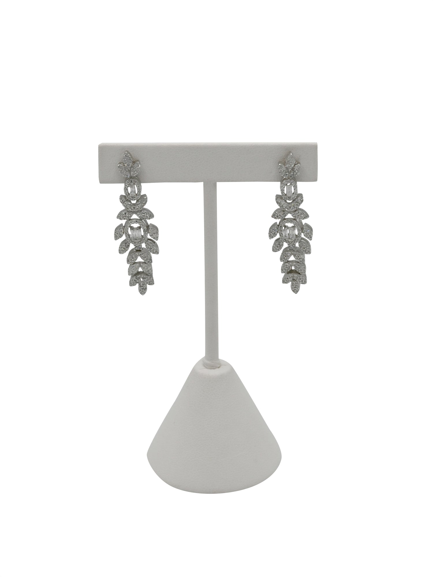 Sterling Silver CZ Necklace Set - Roop Darshan