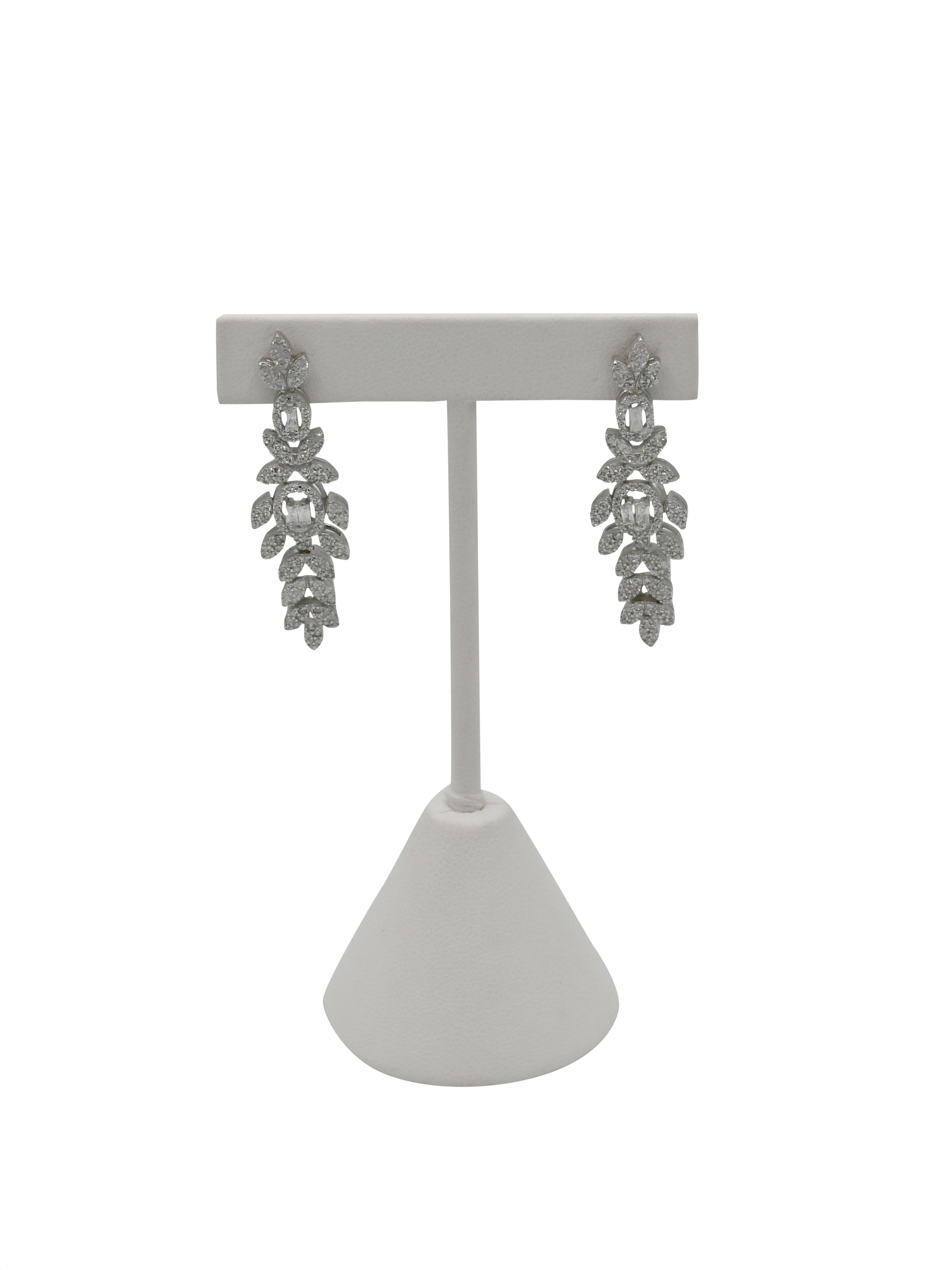 Sterling Silver CZ Necklace Set - Roop Darshan