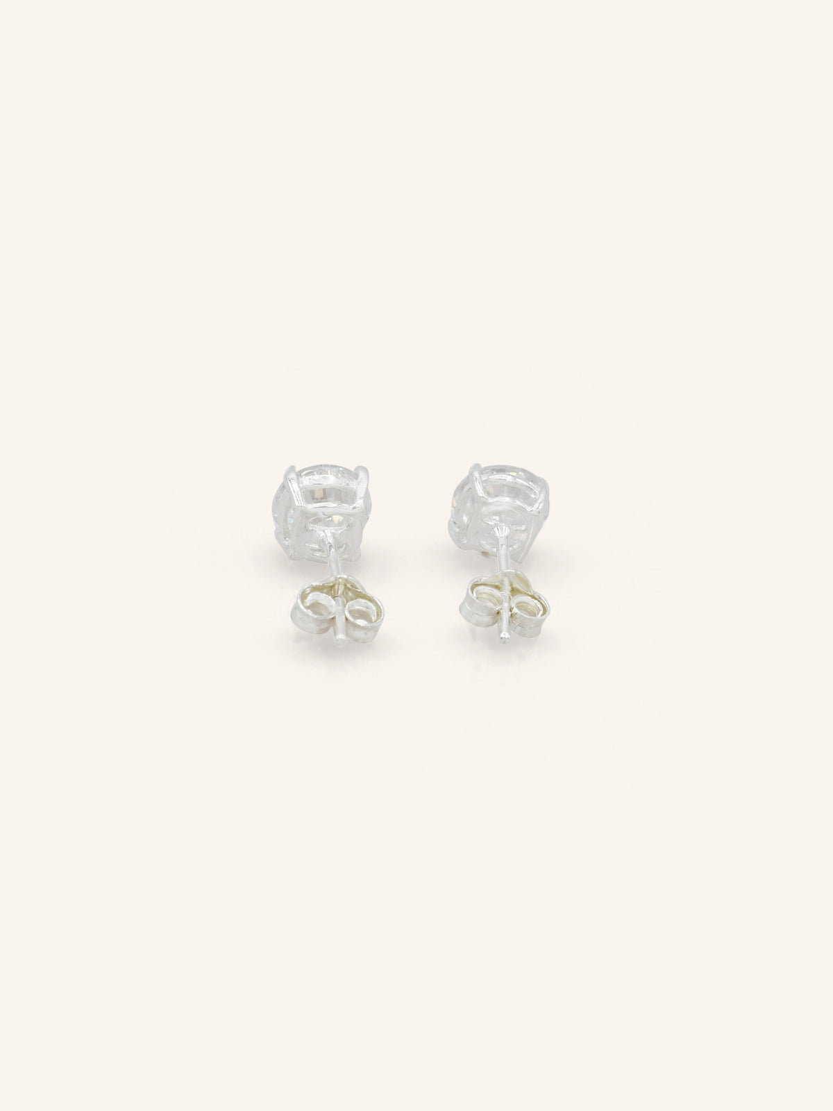 Round CZ Sterling Silver Studs
