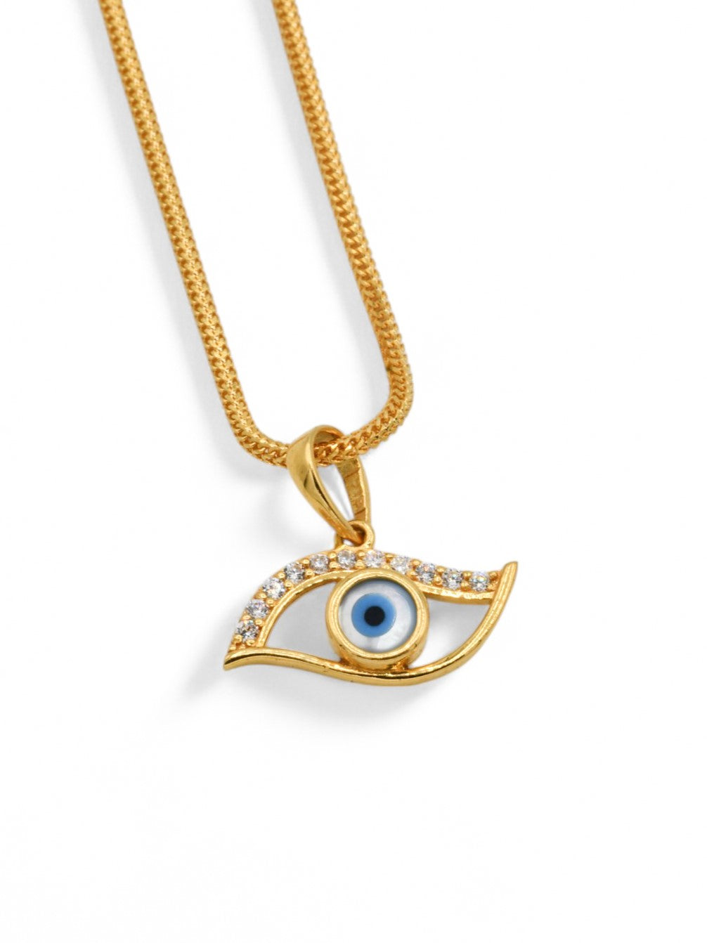 22ct Gold CZ Evil Eye Pendant