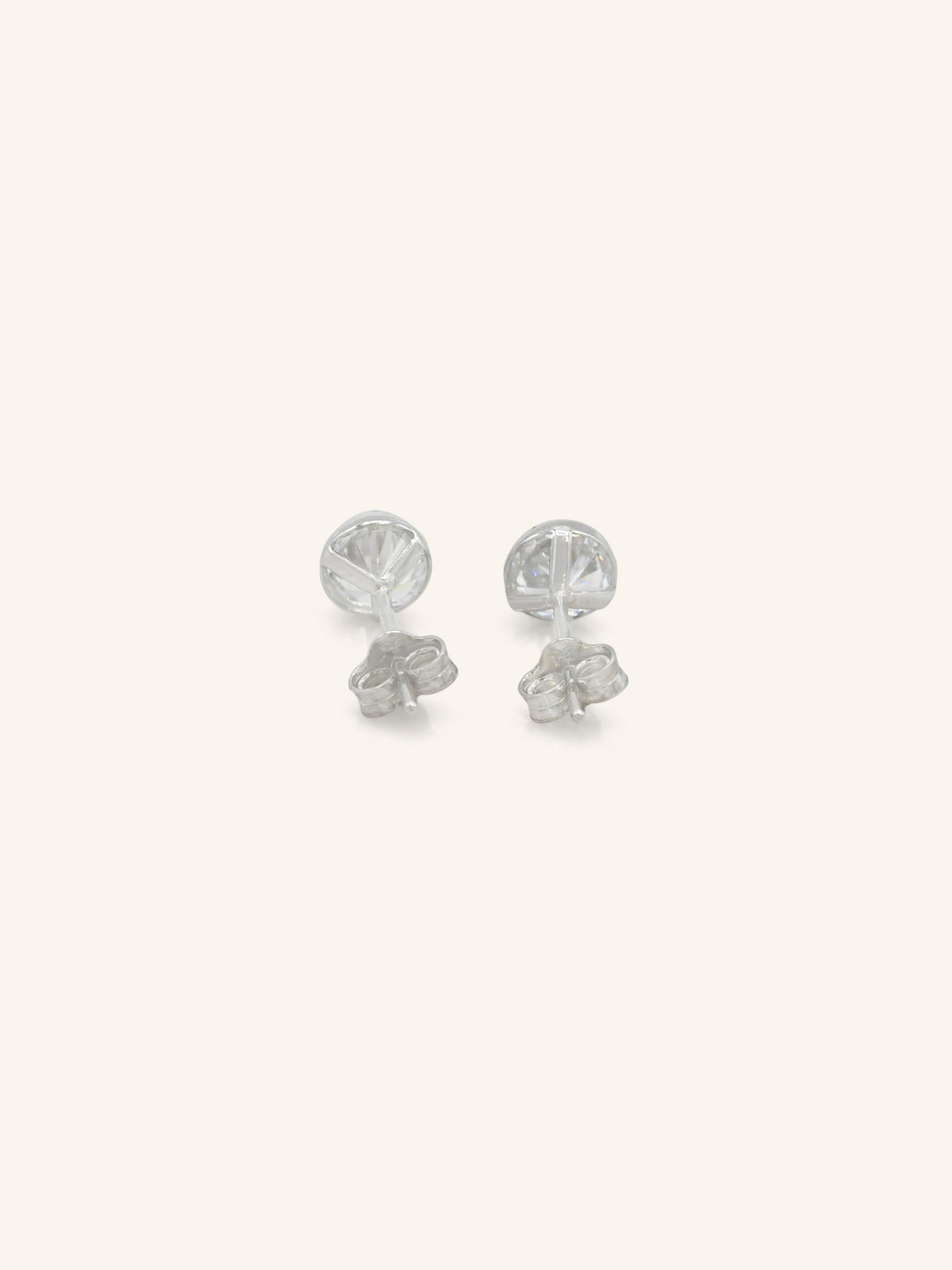Sterling Silver CZ Bezel Studs