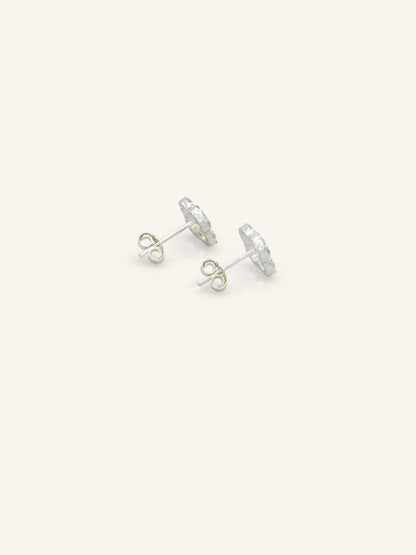 CZ Clover Sterling Silver Studs