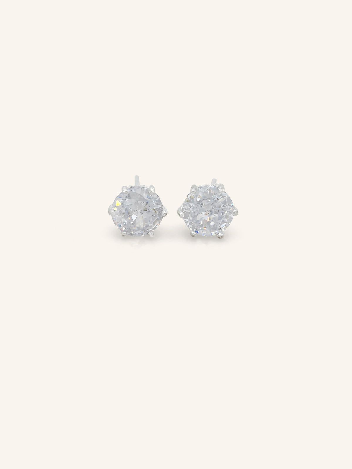 Sterling Silver Round CZ Studs