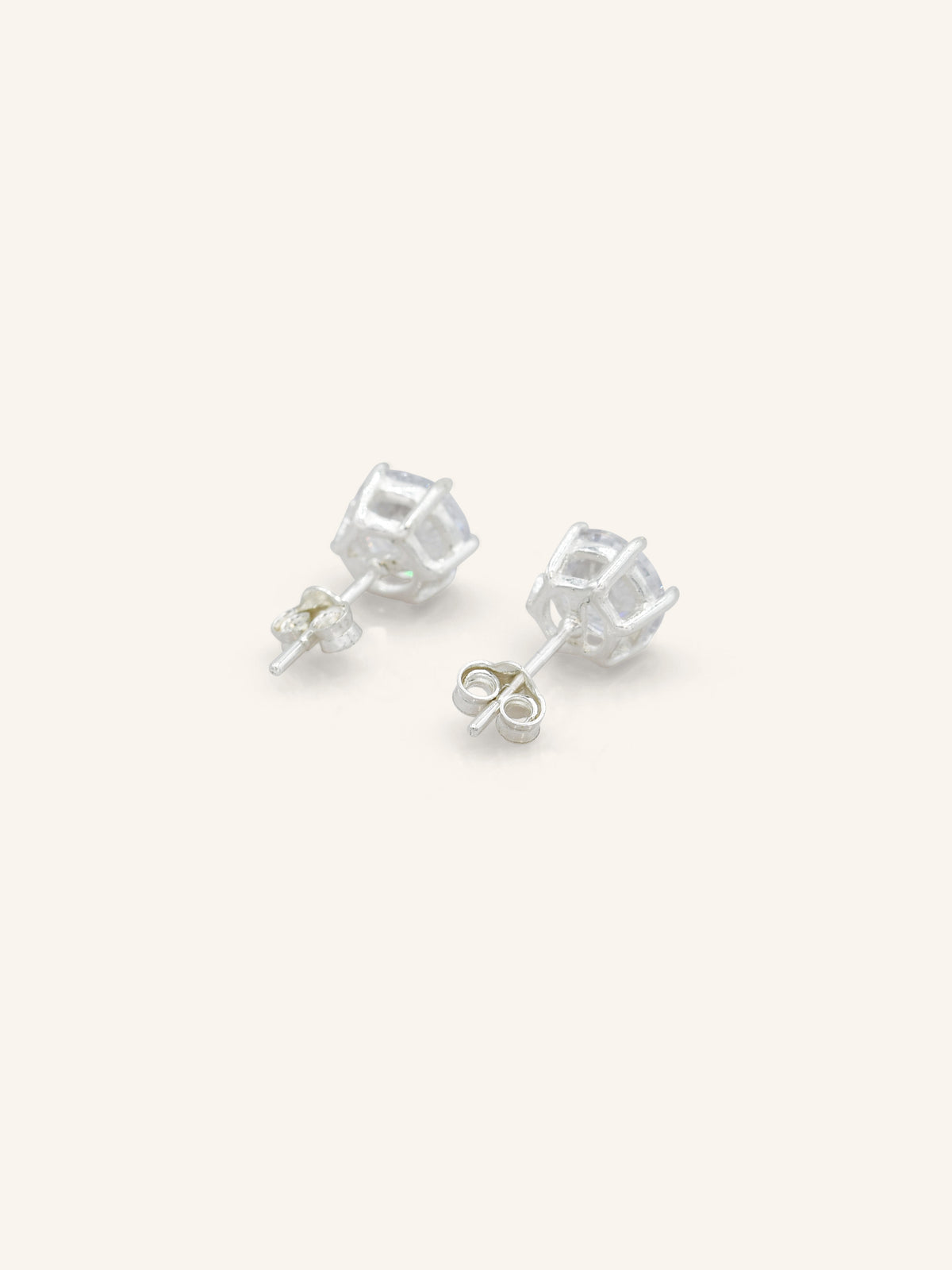 Sterling Silver Round CZ Studs