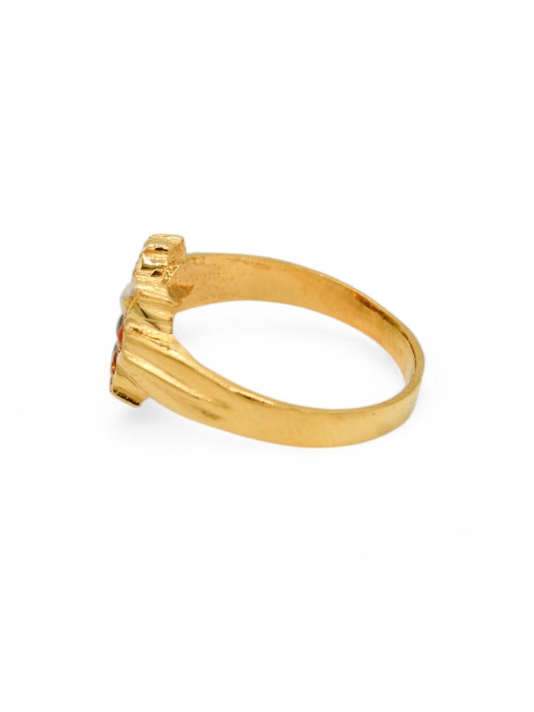 22ct Gold Navratna Ladies Ring - Roop Darshan