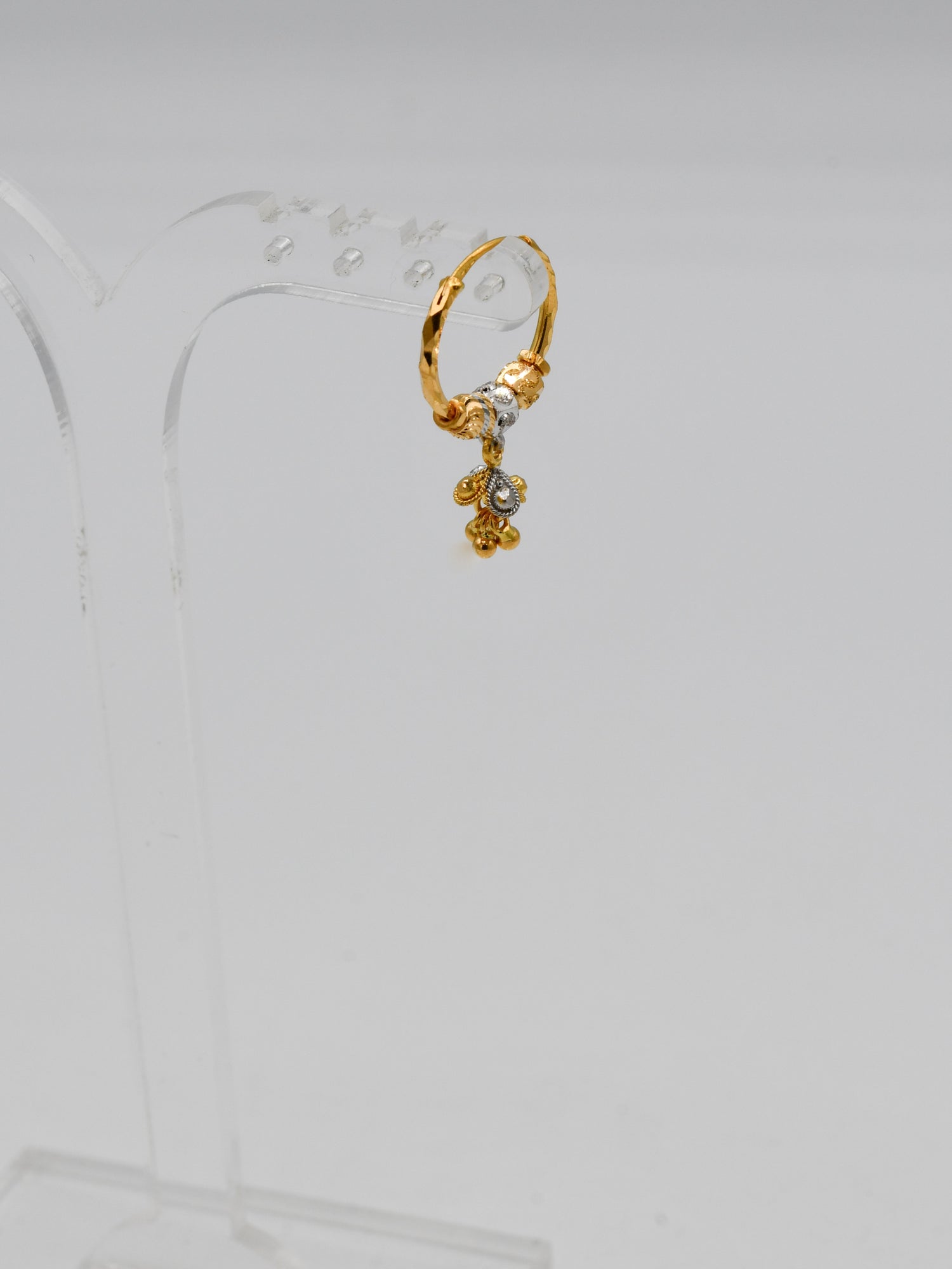 22Ct Gold Two Tone Jhumki Bali - Roop Darshan