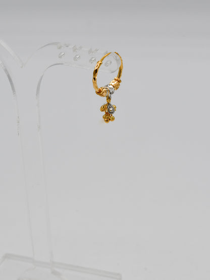 22Ct Gold Two Tone Jhumki Bali - Roop Darshan