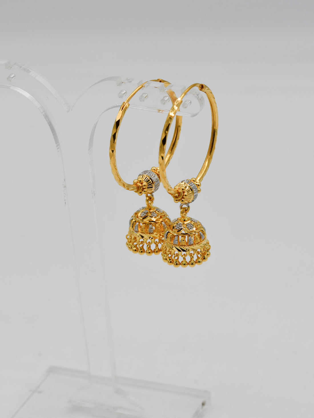 22Ct Gold Two Tone Jhumki Bali