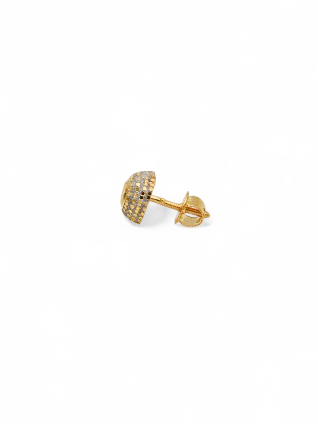 22ct Gold Two Tone Ball Stud Earrings - Roop Darshan