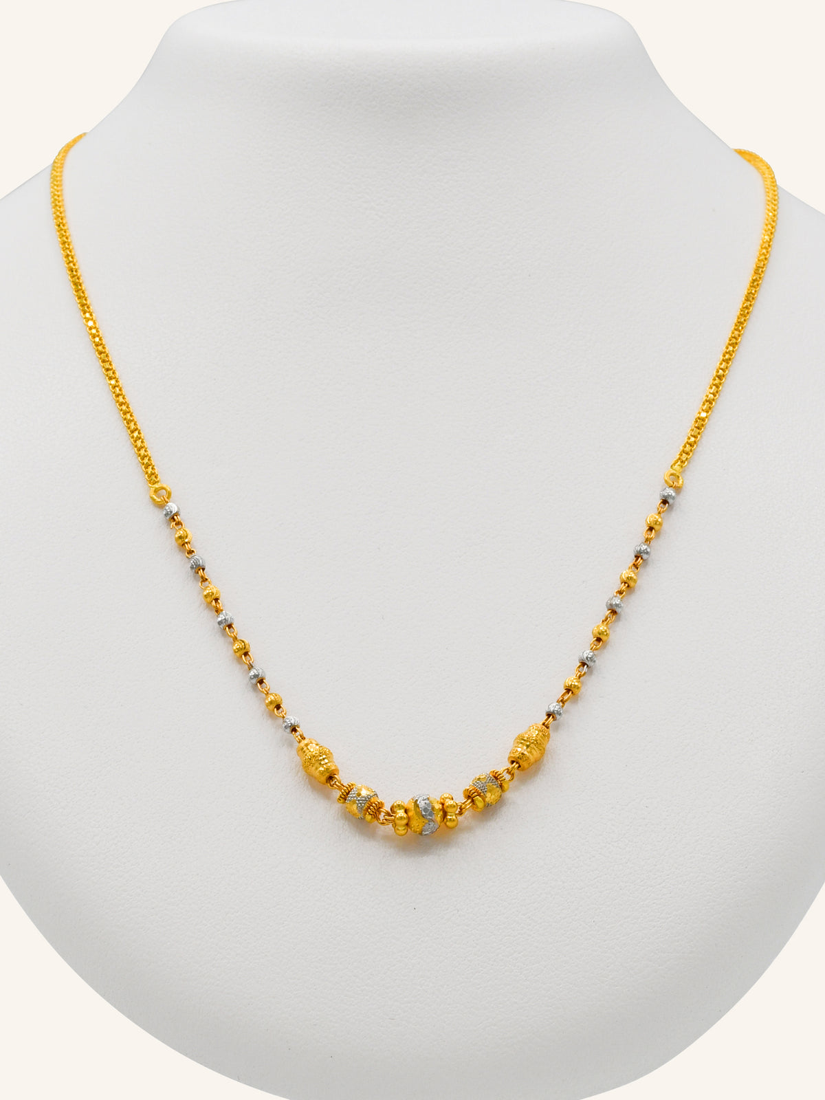 22ct Gold Two Tone Ball Fancy Chain